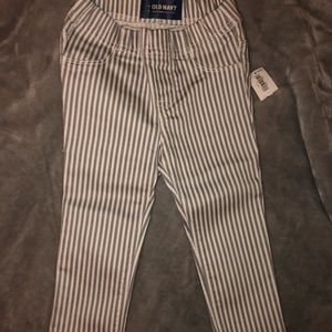 Grey and white striped pants